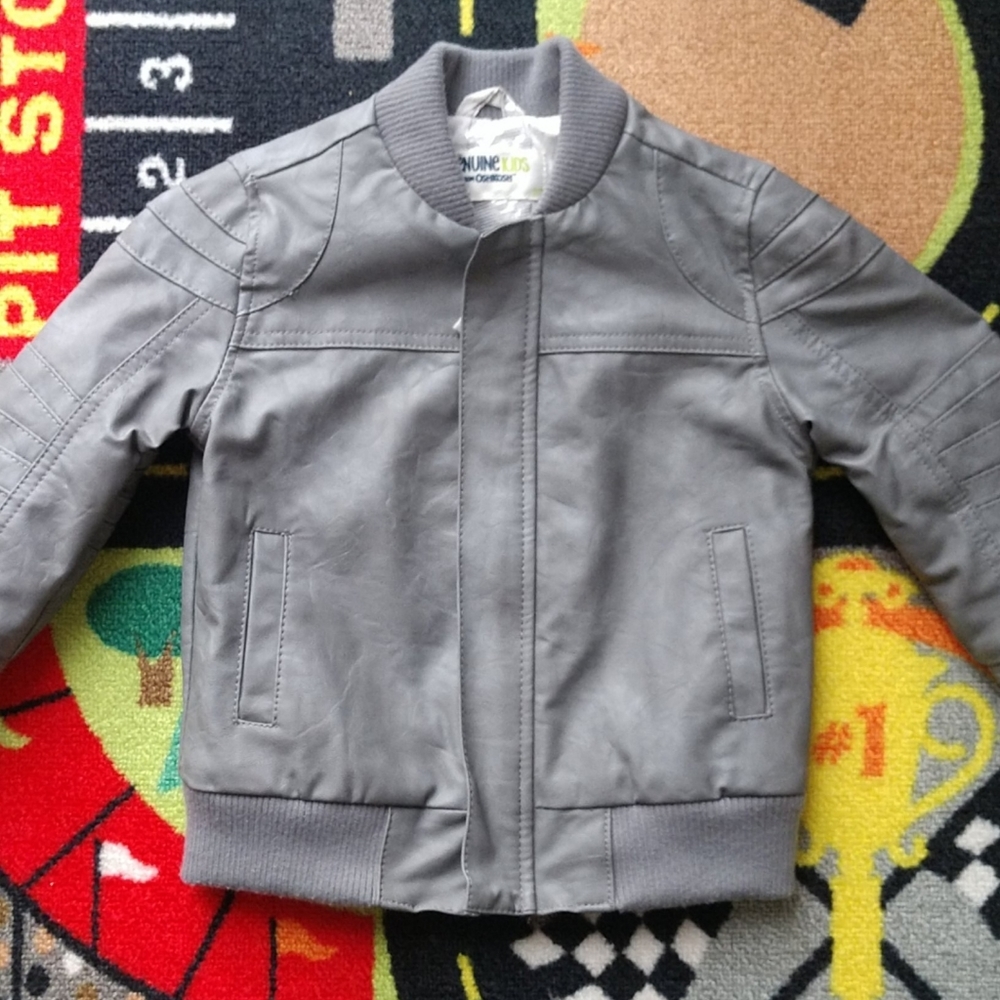 Gray leather jacket